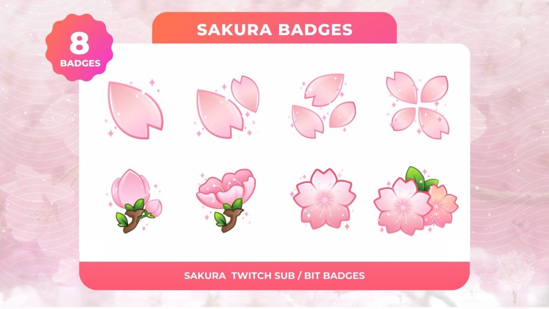 Sakura Twitch Badges