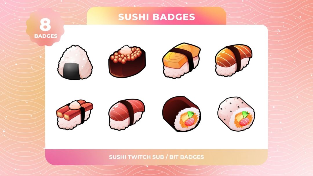 Sushi Twitch Badges
